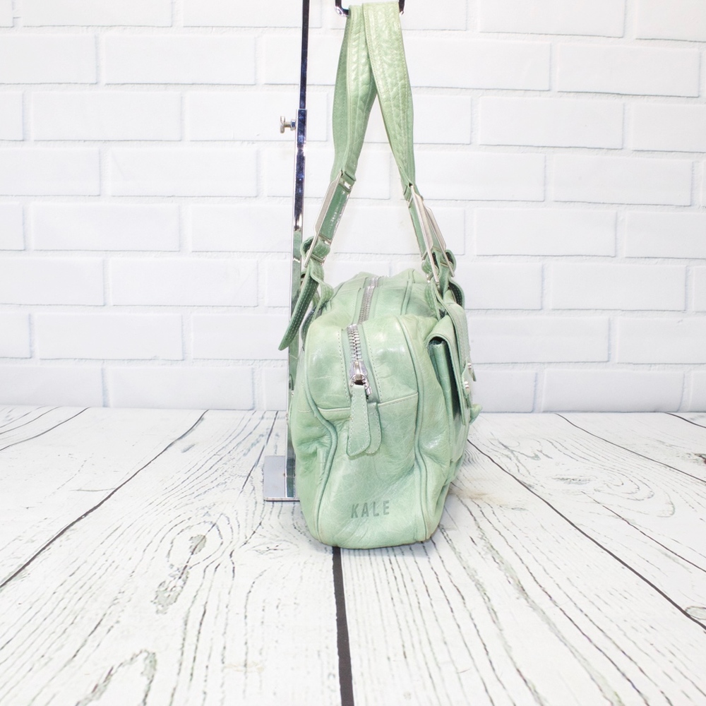 Kale Green Leather Handbag Should Bag Purse - Picture 2 of 8
